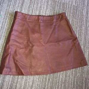 Brown leather skirt